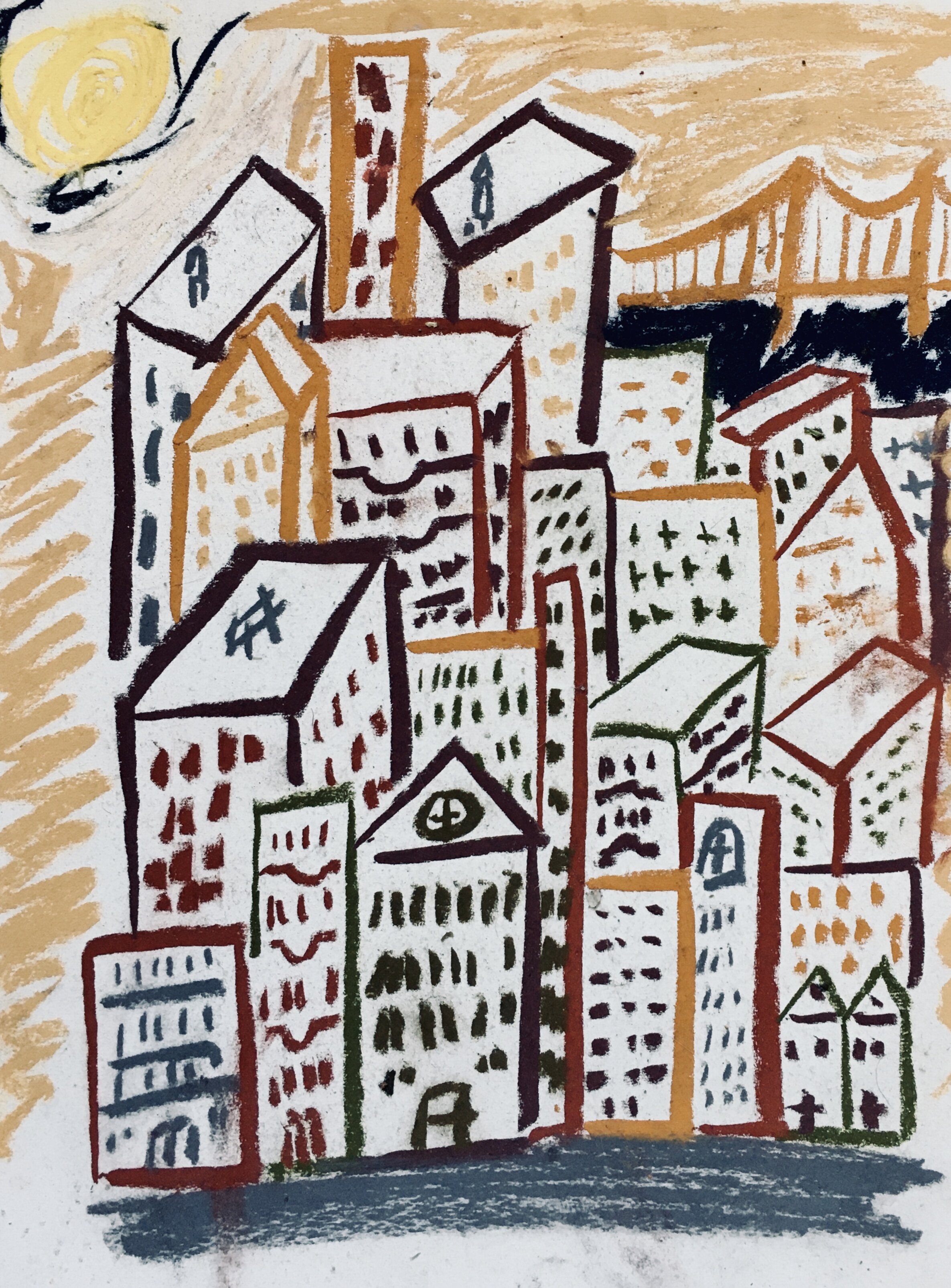 Cityscape (Pastel on Paper)