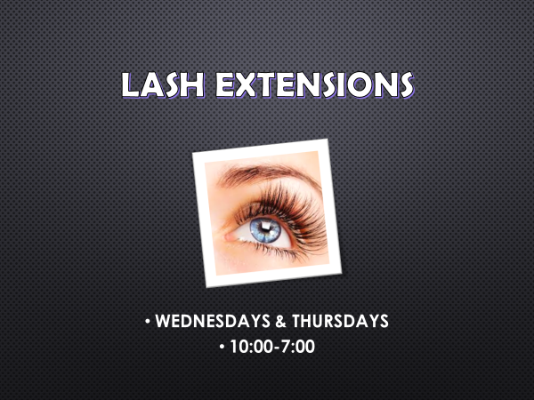 LASH TINTING, LASH PERMS, BROW TINTING, ETC.