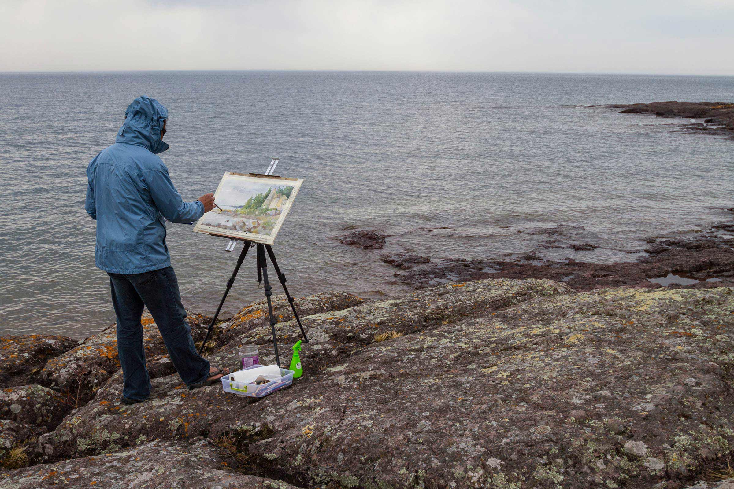 "Plein Air" (live, landscape) painting