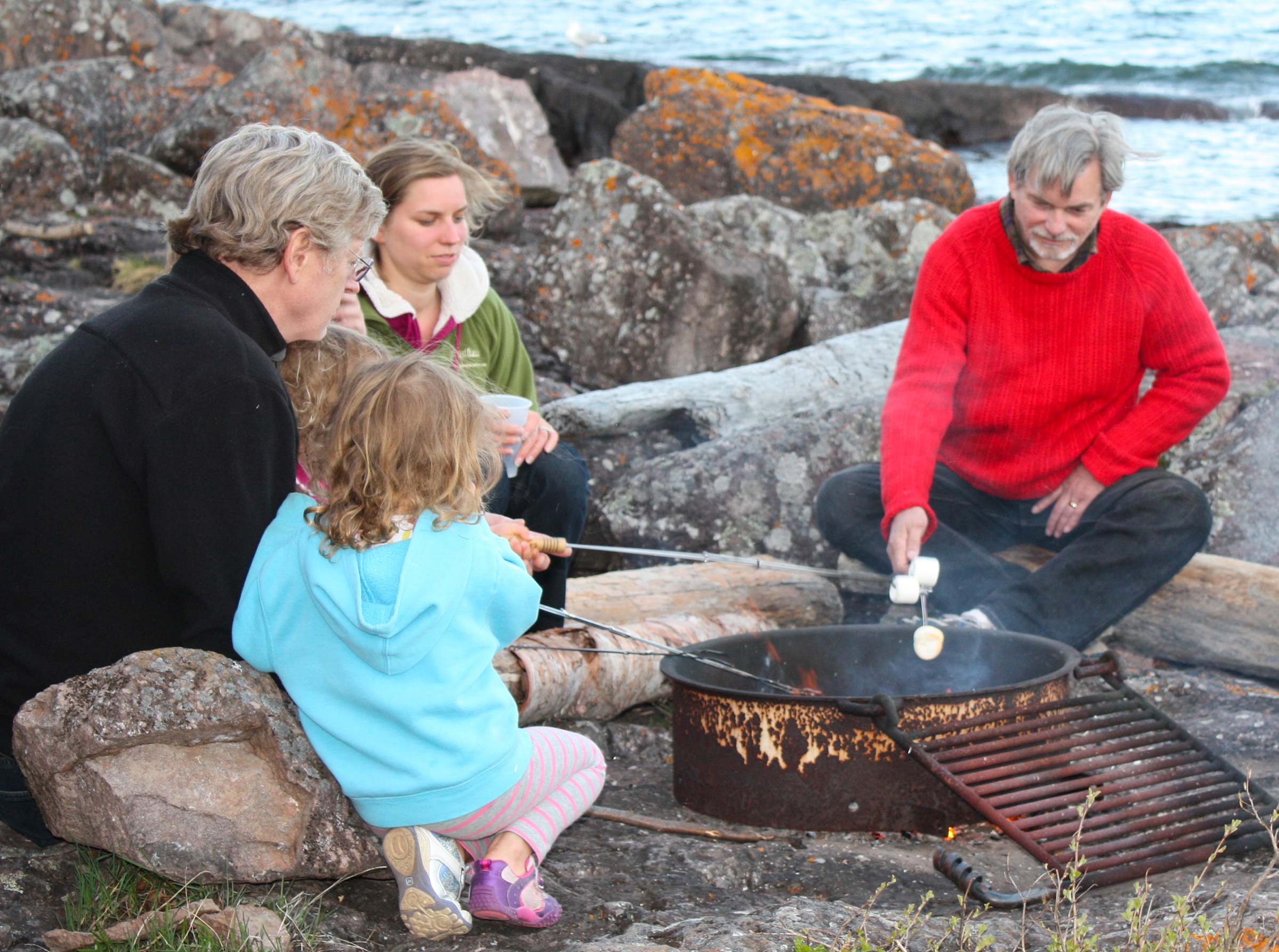 Campfire on the rocks