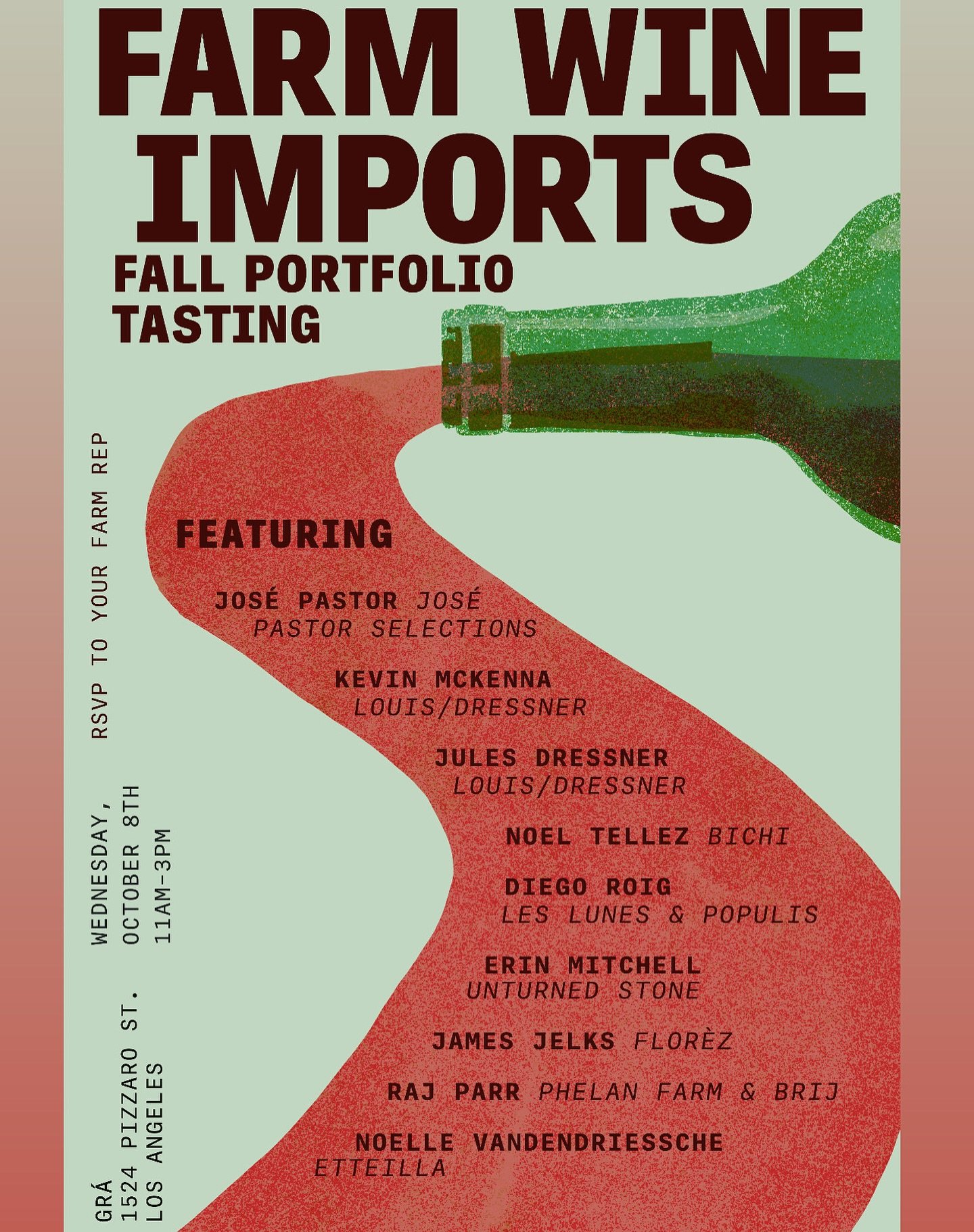 We got you, LA! 🍾 Wednesday, October 8th!! You only see this lineup once a year. Let us know if you&rsquo;ll be joining us. 

@josepastorselections - Jose
@louisdressnerselections - Kevin &amp; Jules
@bichiwines - Noel 
@lesluneswine - Diego
@unturn