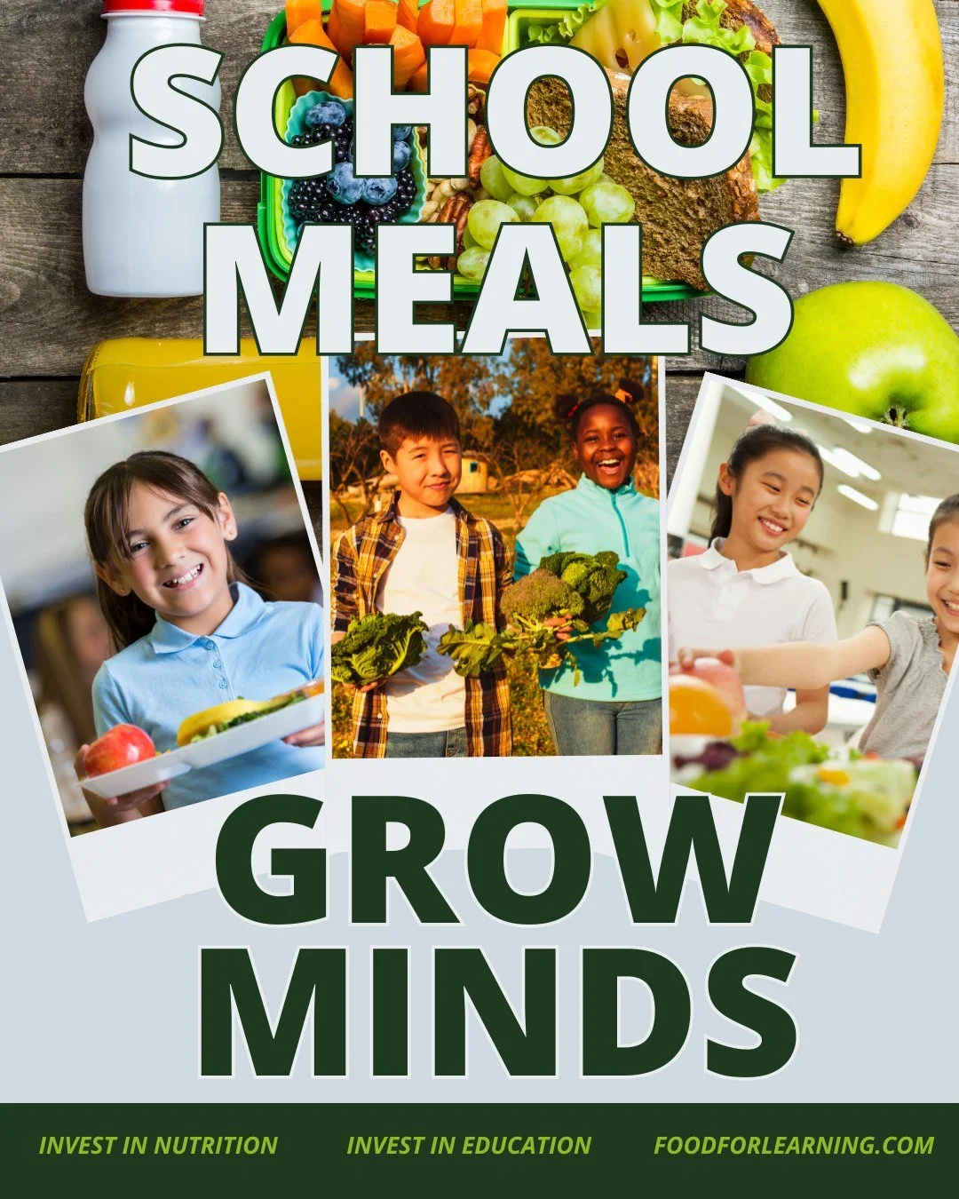An investment in Student Nutrition Programs is more than just food, it's an investment in education, health and a student's future. A school meal can help a student focus, grow and be able to realize their full potential. 
Visit www.foodforlearning.c