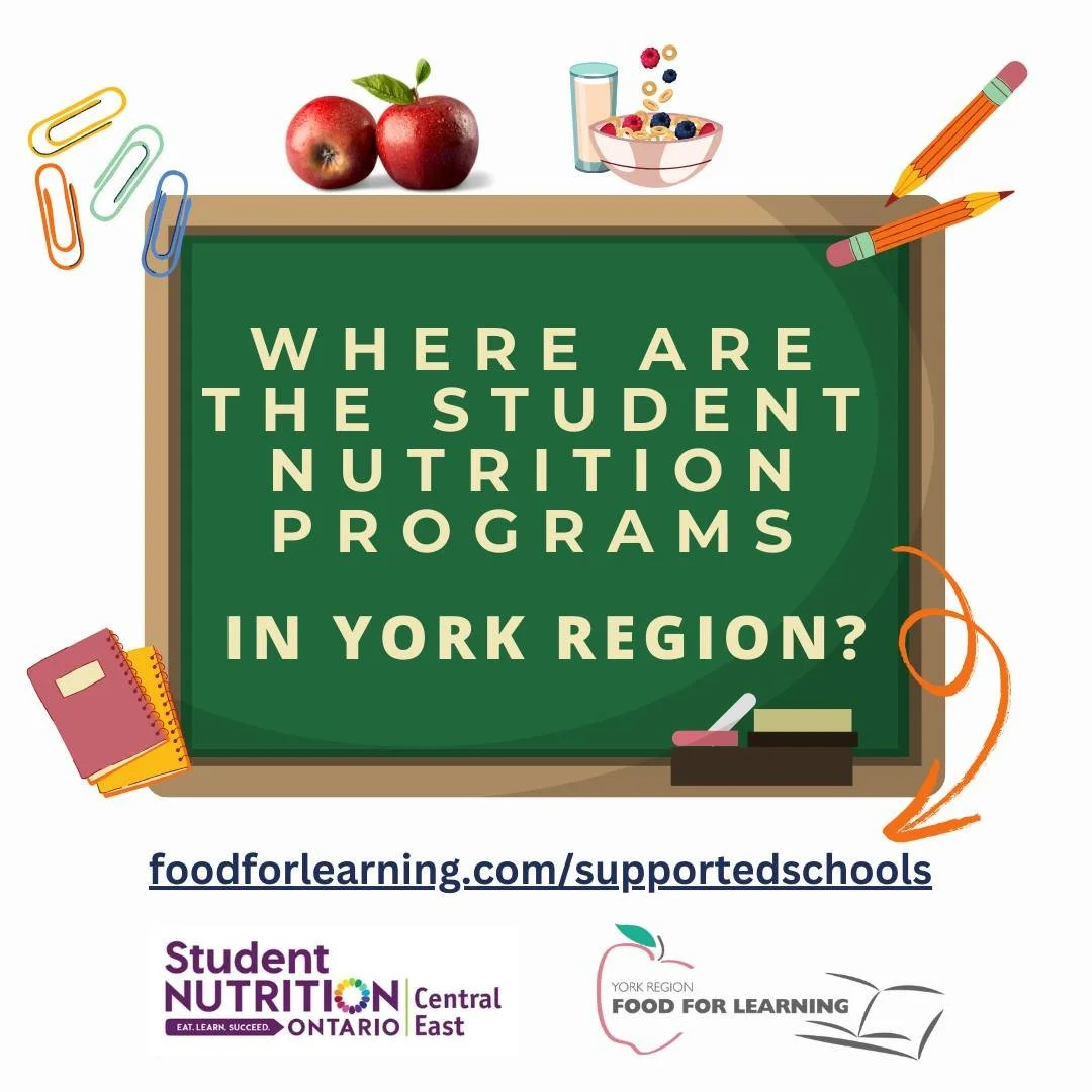 🥗 Did you know?
York Region is full of amazing programs that provide healthy meals and snacks for students! 🍏 These programs are here to help make sure every student has access to nutritious food to fuel their day. 🏫✨ Managed by the Lead Agency fo