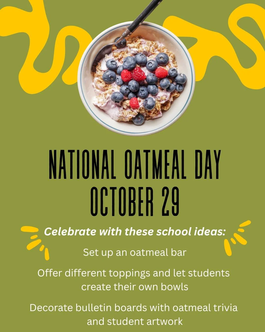 Today we&rsquo;re celebrating National Oatmeal Day! 🥣
Oats are full of whole grains and fiber &mdash; the perfect fuel for focused minds and growing bodies. 🌾
Here&rsquo;s to nourishing students, one bowl at a time. 💛
#StudentNutrition #HealthySta