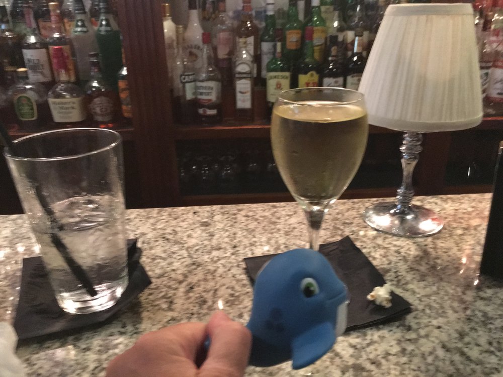 Whaley relaxing at his cousin's place, Dolphin Restaurant