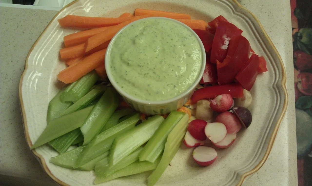 Need something at the last minute because friends are coming over? Try this for an alkaline snack to serve.
For the dip:
I cup Greek style Yogurt
1 cucumber, seeds removed
1/3 cup parsley
Blend all together, If you prefer you can add a little hot sauce to this dip. Pour into a serving dish.
The Vegetables:
2 stalks of celery, sliced
2 carrots, sliced
A bunch of radishes
1 red bell pepper
Note: you can use any raw vegetables that you prefer. And if you like it a little sweet, add 1 tsp of honey.