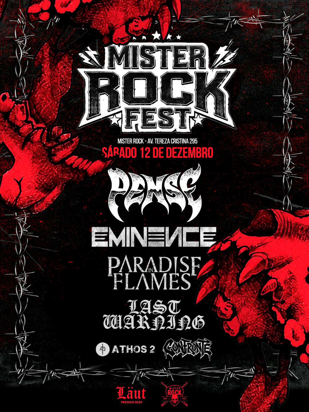 Show em BH 12 de dezembro no Mister Rock Fest