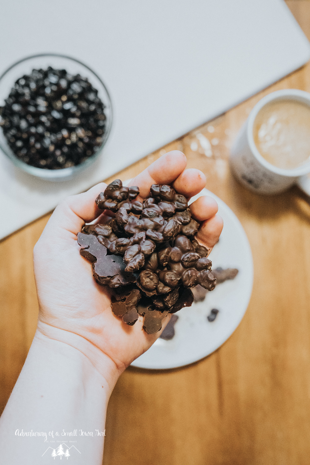 Chocolate Covered Coﬀee Bean Bark Recipe - Backpacking Snacks by Adventuring of a Small Town Girl