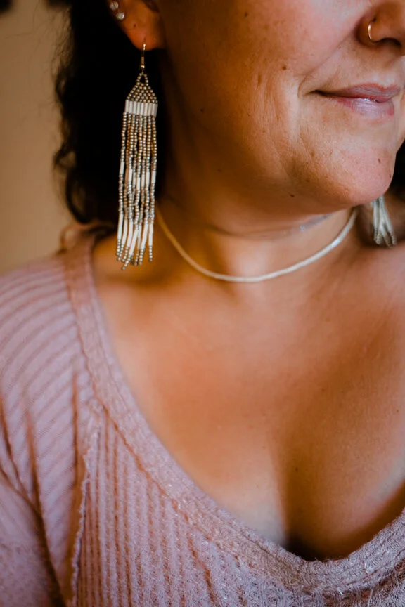 Shoulder Duster Earrings - Handmade Beaded Earrings by Bessie Roaming-9.JPG