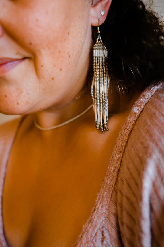 Shoulder Duster Earrings - Handmade Beaded Earrings by Bessie Roaming-10.JPG