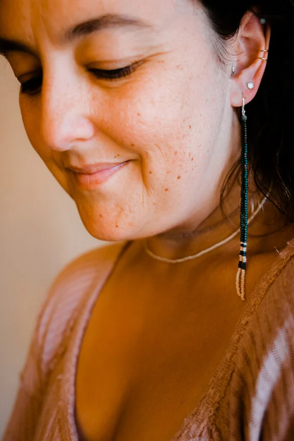 Shoulder Duster Earrings - Handmade Beaded Earrings by Bessie Roaming-3.JPG