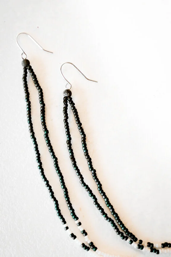 Shoulder Duster Earrings - Handmade Beaded Earrings by Bessie Roaming-28.JPG