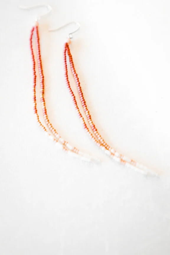 Shoulder Duster Earrings - Handmade Beaded Earrings by Bessie Roaming-20.JPG
