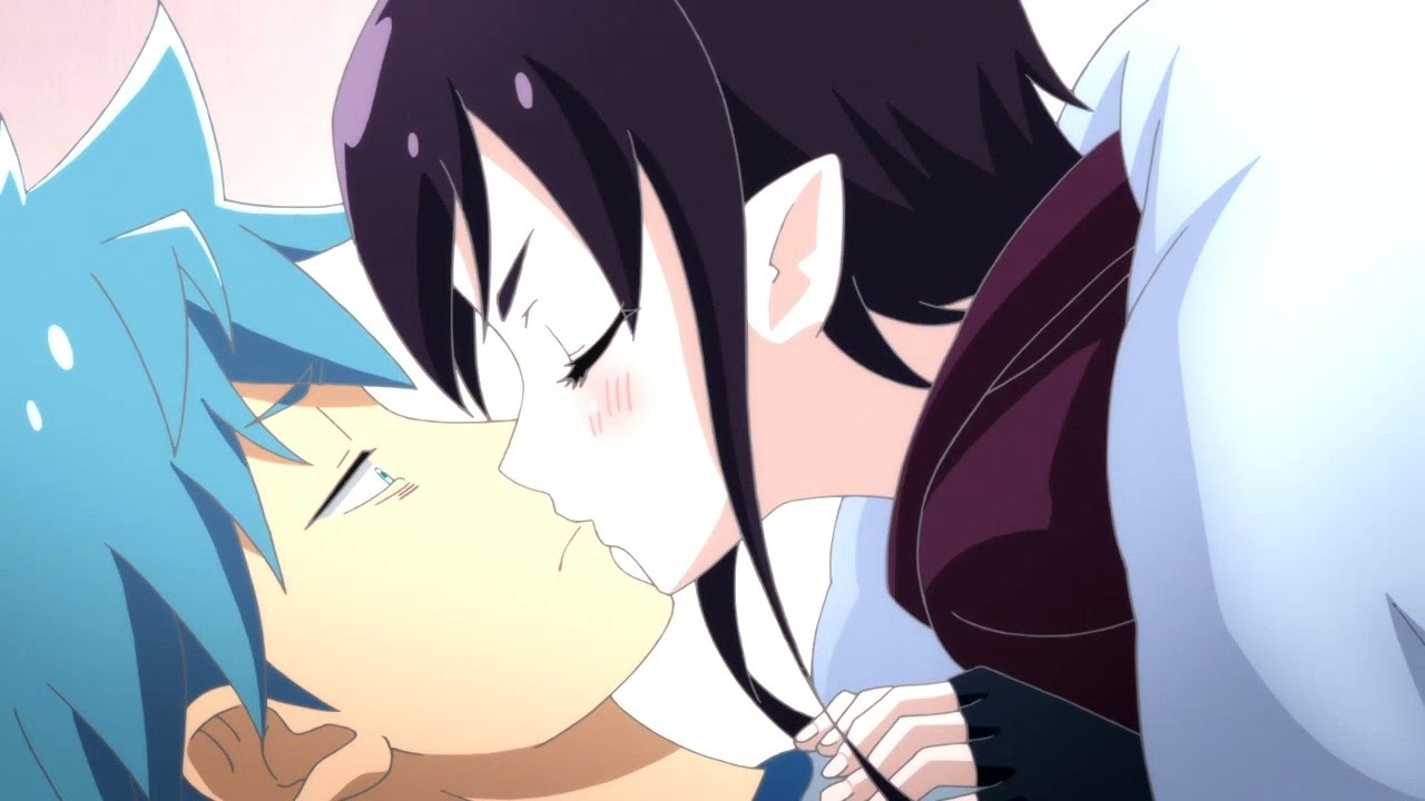 Premium Photo | Anime couple kiss close up generative ai