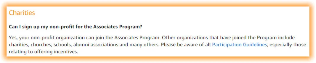 Non-profits, like schools and PTO / PTA groups, are eligible to participate in the Amazon Associates Program.