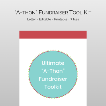 Ultimate “A-Thon” Fundraiser Toolkit from PTO Answers takes all the guesswork out of planning and carrying out a highly succesful thon school fundraiser. Use for fun runs, walk-a-thons, jog-a-thons or modify for read-a-thons and more.