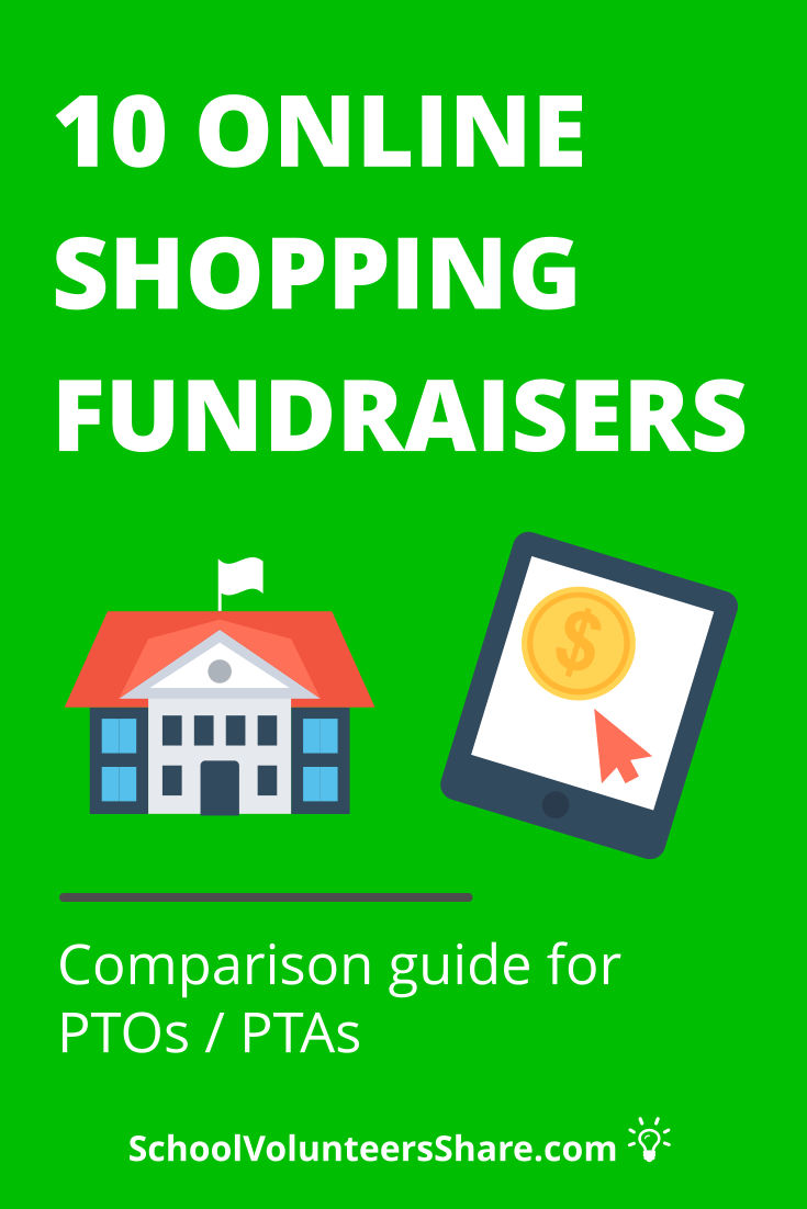 10 EASY Online Shopping Fundraisers for Schools - PTO / PTA comparison guide of 10 online shopping fundraisers, including Amazon Associates Program, AmazonSmile, Benefit Mobile, Goodshop, IGive.com, Mabels Labels, Mighty Nest, Shutterfly/Tinyprints. #PTO #SchoolVolunteersShare #fundraising
