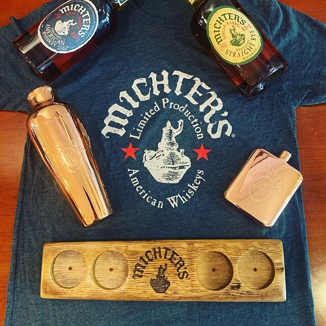 Join us for our 3 course, 5 whiskey Zoom with @pinhook_bourbon on Monday 6/15 with Sean Joesphs. Give us a call or check it out on EventBrite.com.  These are some of the prizes and giveaways from our @michterswhiskey event.  We will be doing this eve
