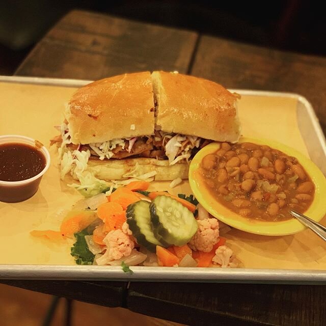 New menu item!  The shredded chicken sandwich took over the patio for lunch!  Stop by for dinner 5:30pm-8pm.
.
Discounts cont&rsquo;d:
50% off -&gt; All soda, cocktails, beer, wine &amp; bourbon (yes, all) (phone in or in person)
10% off -&gt; all fo
