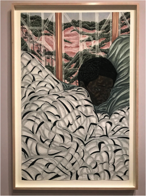 Toyin Ojih Odutola, First Night at Boarding School, 2017