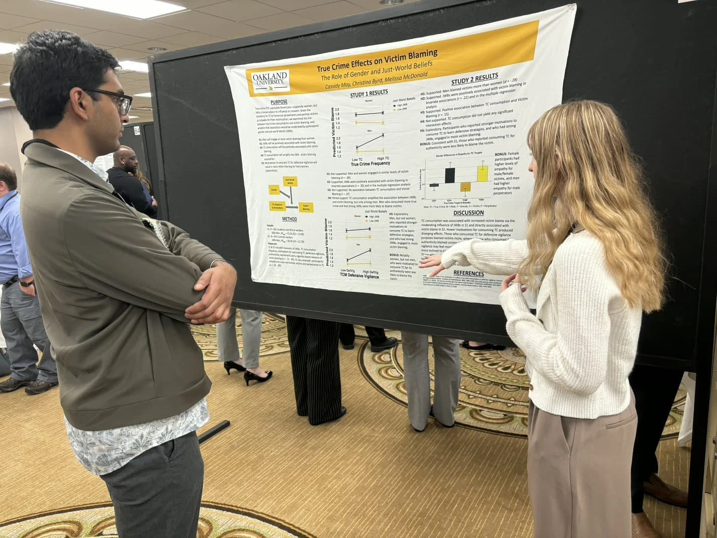 Cassidy presenting her work on True Crime and Victim Blaming at MPA 2026