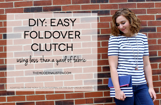 DIY Easy Foldover Clutch Tutorial using less than a yard of fabric