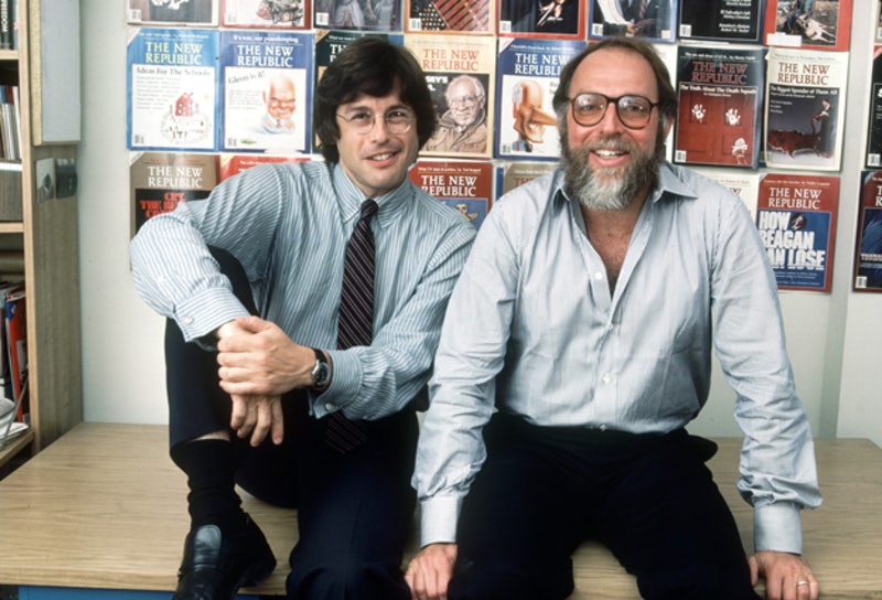  Hertzberg (left) with his boss and friend Martin Peretz, owner of The New Republic. © 1984 Cynthia Johnson/Time &amp; Life Pictures/Getty Images 