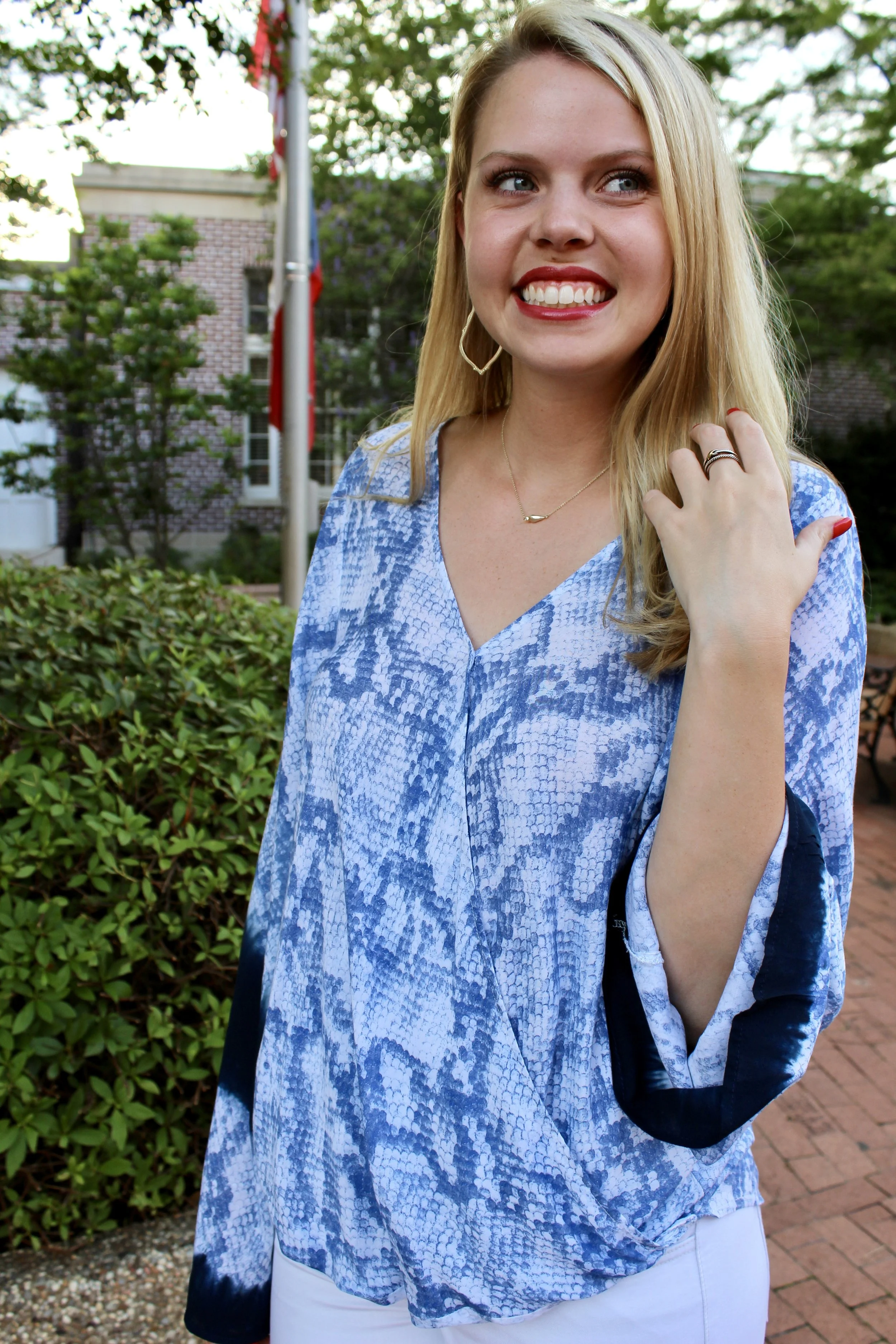 Blue and Bell Sleeves