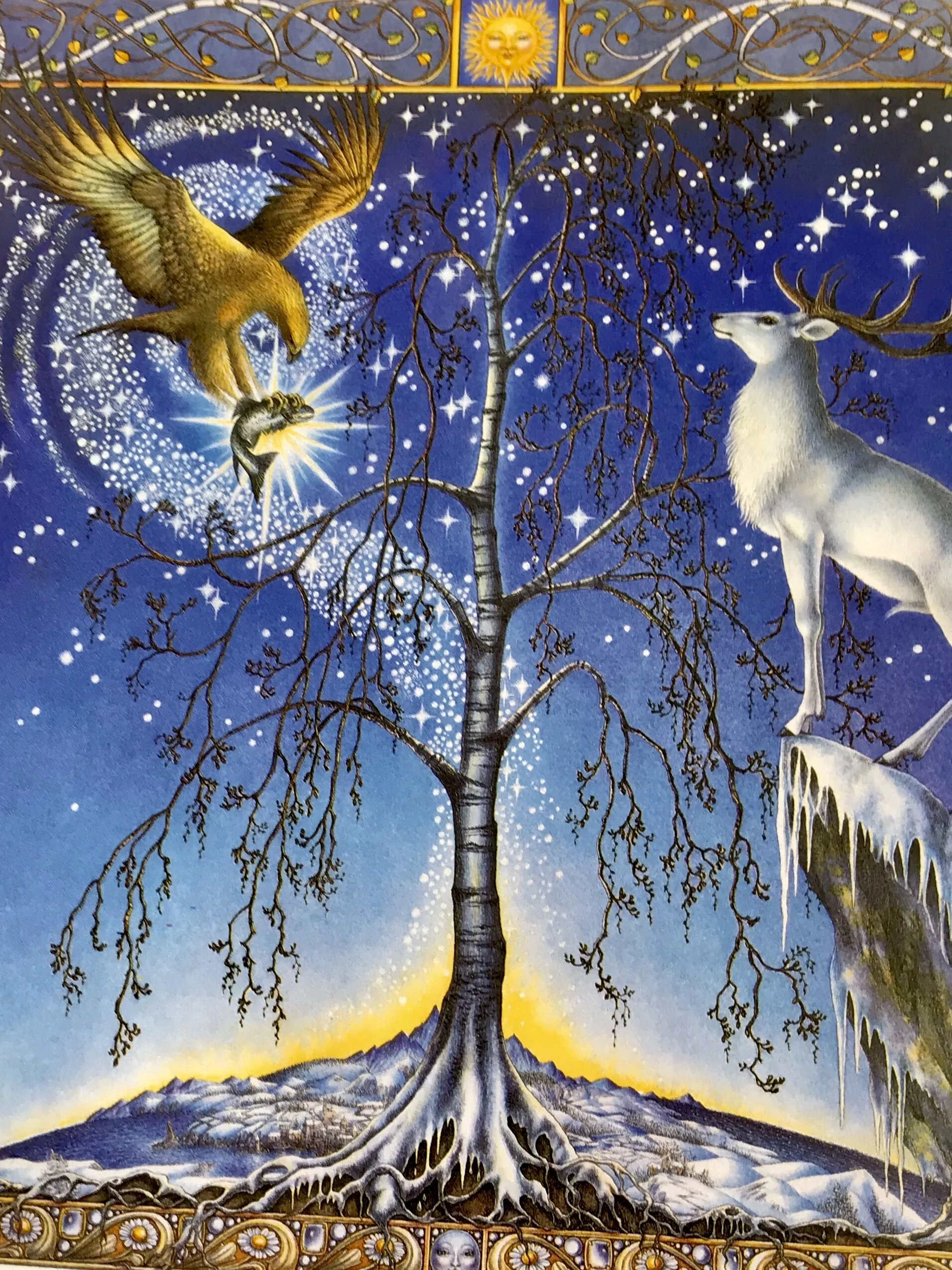 The Birch tree from “The Celtic Lunar Zodiac” by Helena Paterson, Illustrated by Margaret Walty.