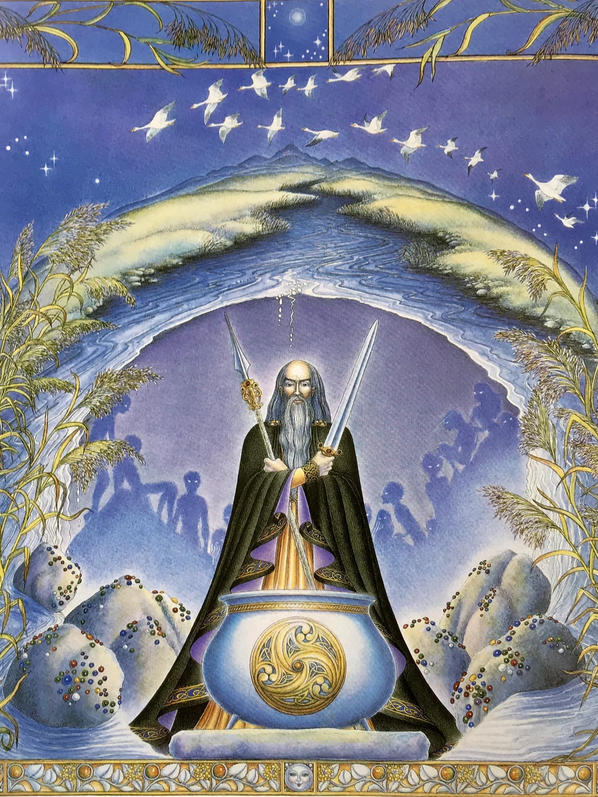 The Reed from “The Celtic Lundar Zodiac” by Helena Paterson, Illustrated by Margaret Walty.