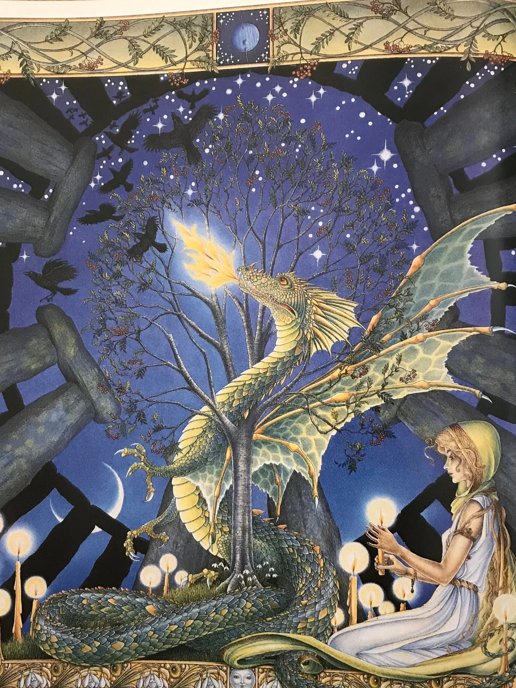 This is the image of the Rowan tree from “The Celtic Lunar Zodiac” by Helena Paterson, Illustrated by Margaret Walty.