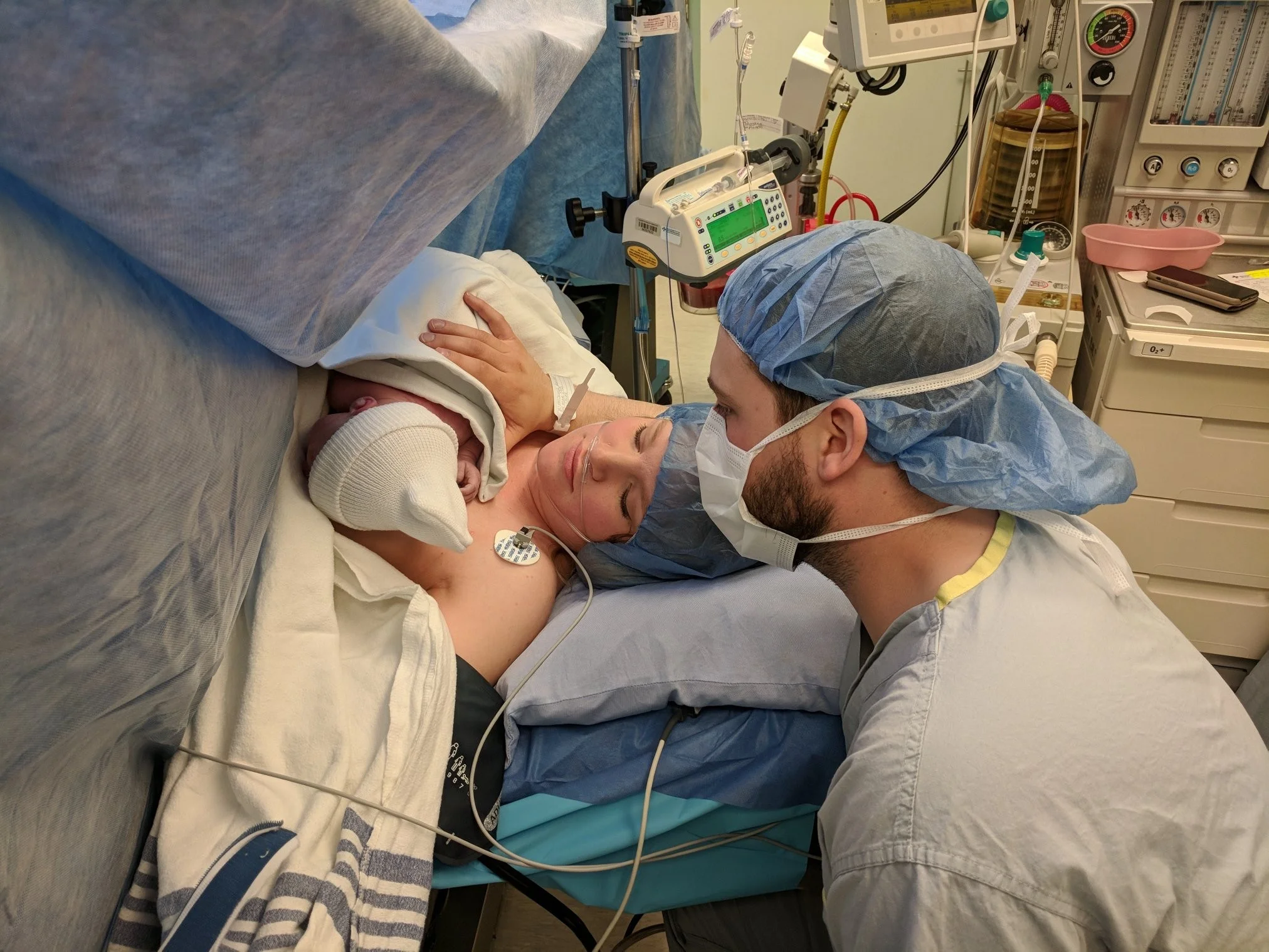 Just a few minutes old... He turned his head away before this pic was taken! 