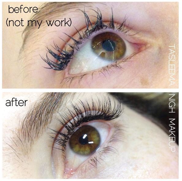 fake eyelashes before and after