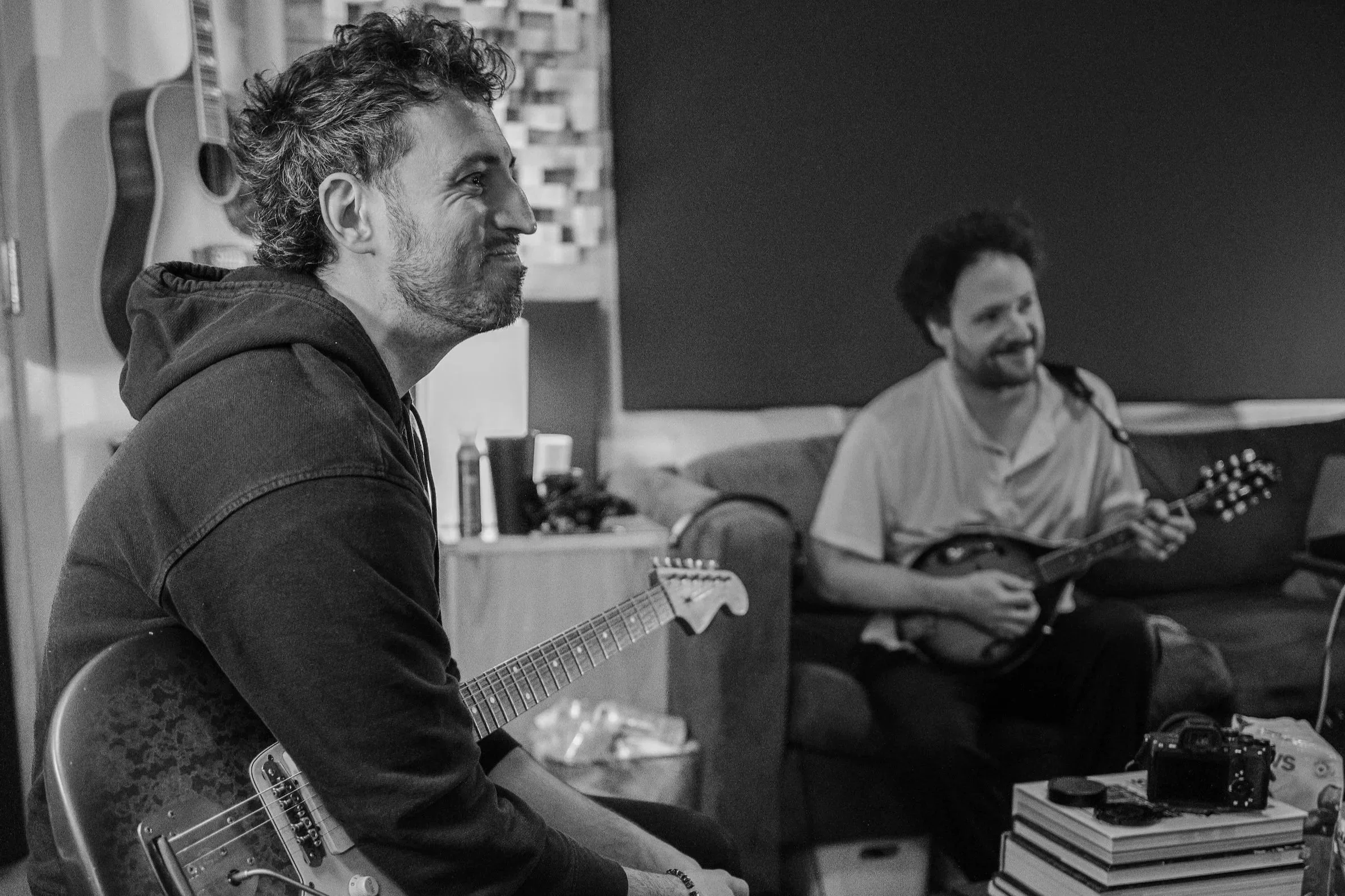 Mark and Mat in the studio