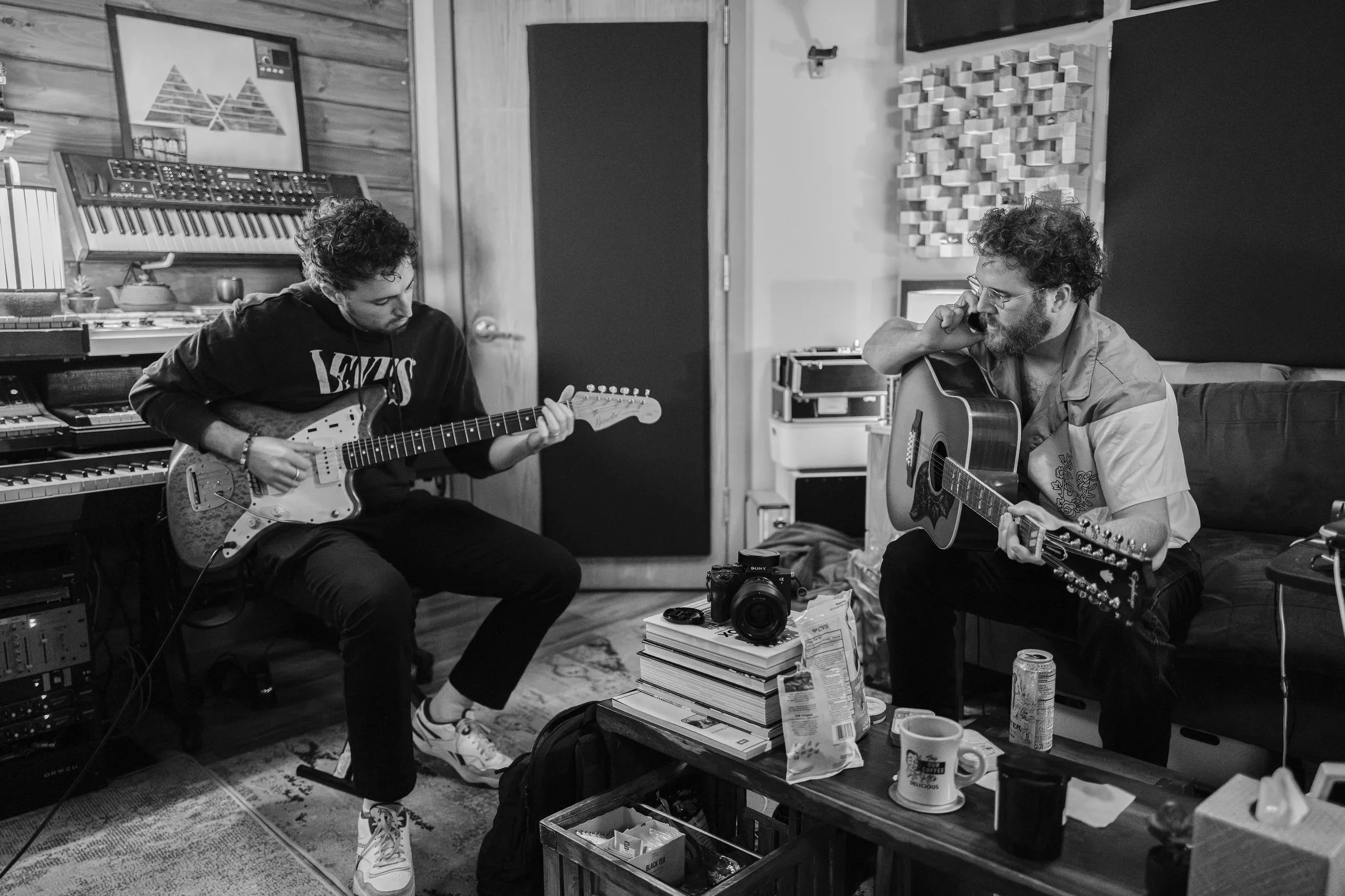 Mark and Joe in the studio