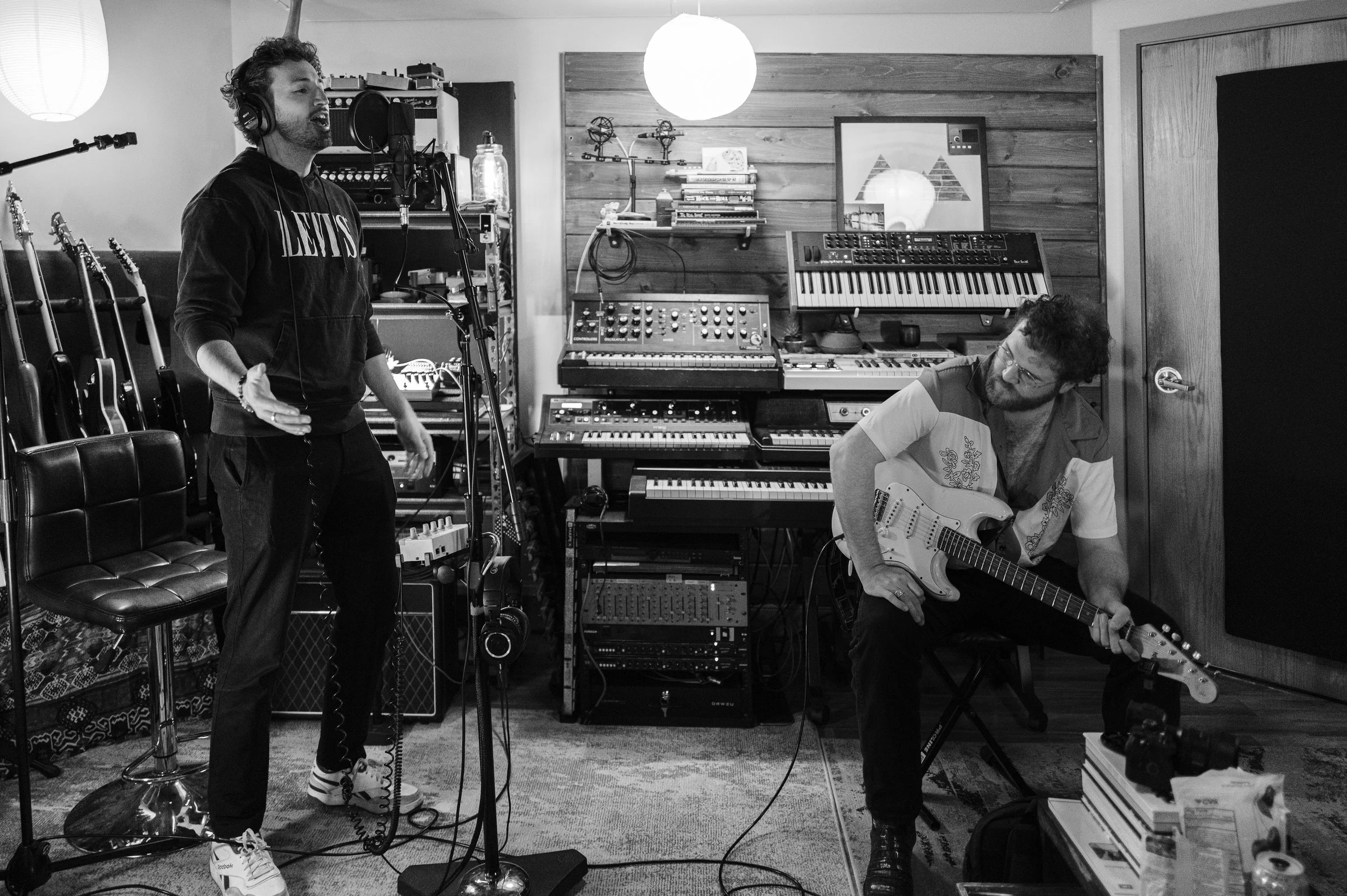 Mark and Joe in the studio