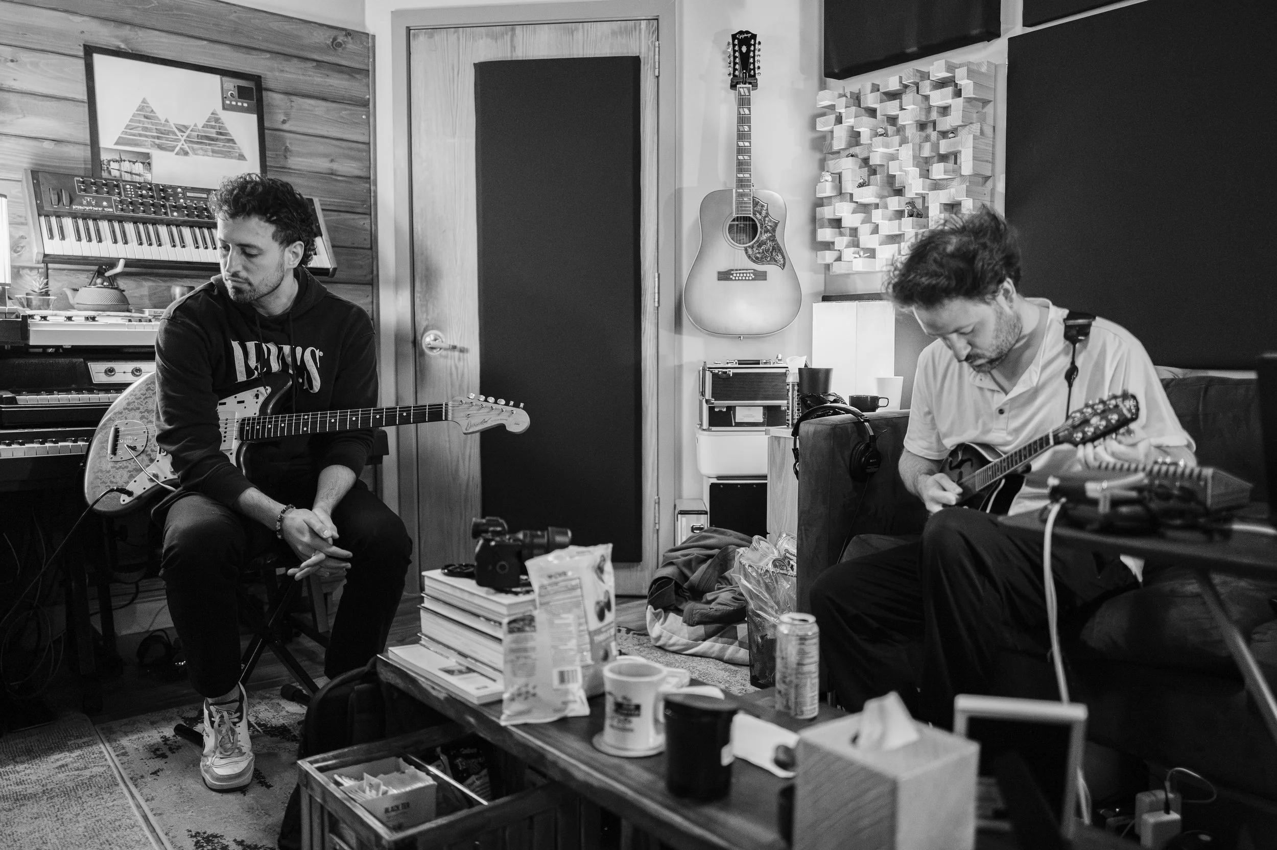 Mark and Mat in the studio