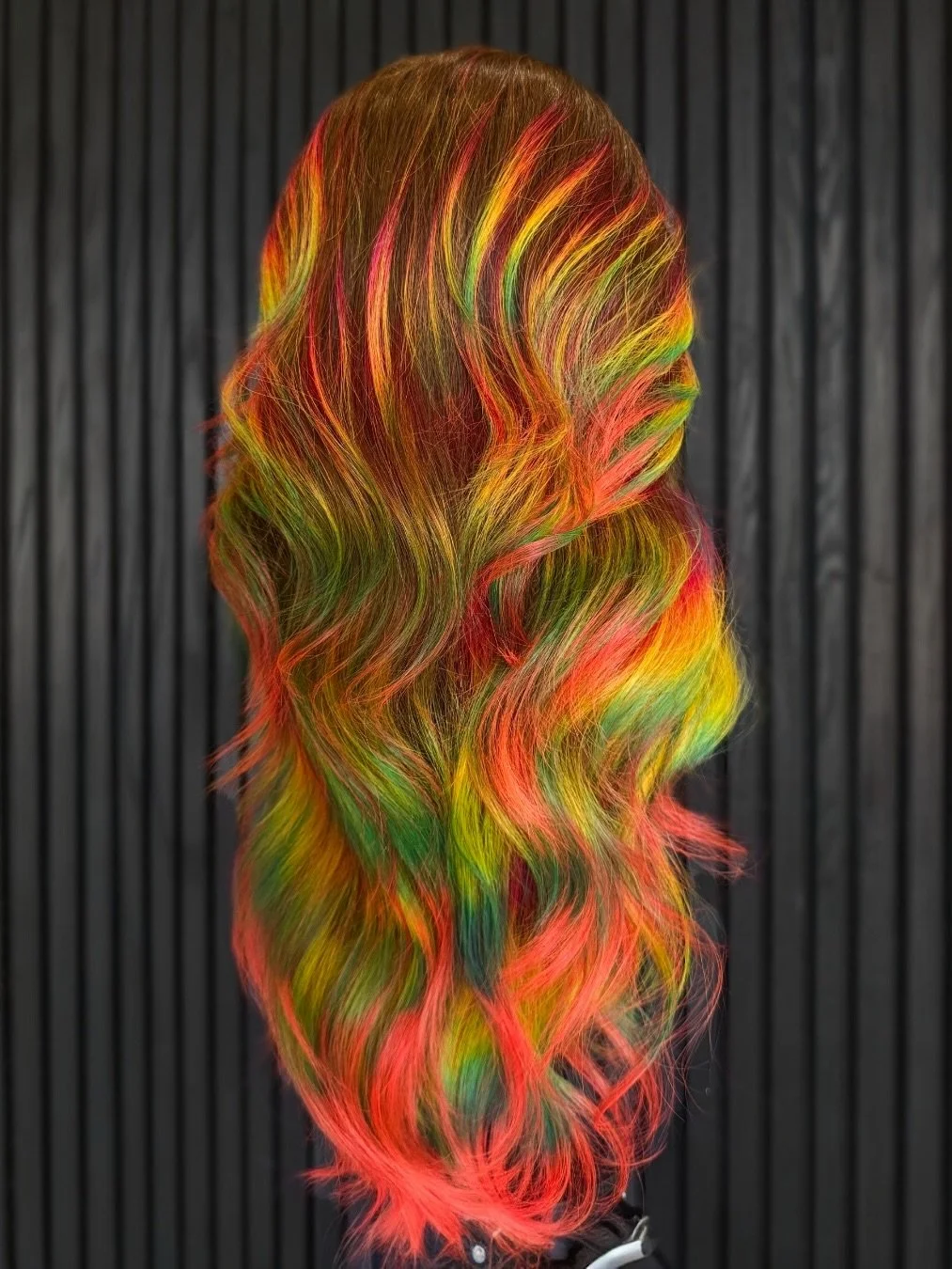 Lil Prisms Everywhere 🌈
SWIPE>>> to see it in action. SWIPE>>>again to see it under the UV light.💡⚡️
.
.
HAIR by @dallanxhof 
VIVID COLOR by @chromadaddy 
LUCIOUS MANNEQUIN HEAD by @pivotpointintl 
PREPPED &amp; STYLED w/ @oligclu