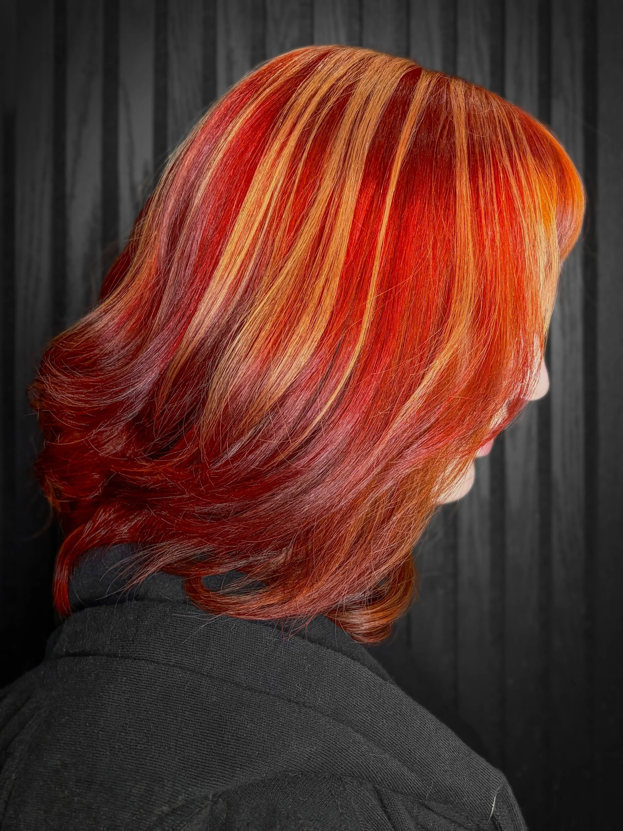 Fire Starter 🔥🐦&zwj;🔥🧨
HAIR by @dre_hair_ 
CREATIVE SPACE - HOF Salon
.
. 
Vivid copper hair with highlights. You want the same thing or something similar? Book and all over blonding with a vivid fashion color and let&rsquo;s have some fun!
#Haus