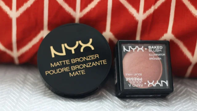  Matte Bronzer in "Deep Tan" - NYX $8.99 and Baked Blush in "Blush Pink" - NYX $6.99 
