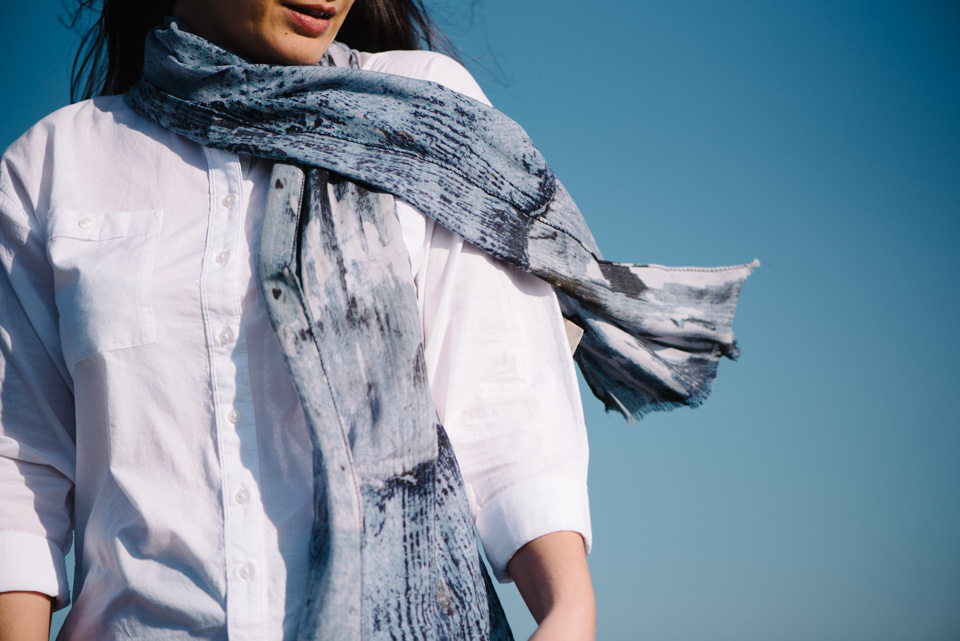 Blue Wool Scarf - 'Breeze' - SC003