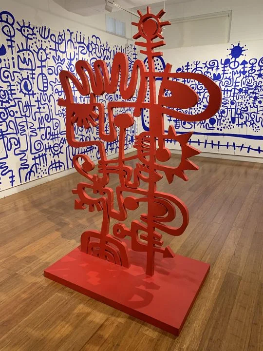 Victor Ekpuk, The Prophet II, 2019, Painted Steel, 80 x 53 x 31 in.