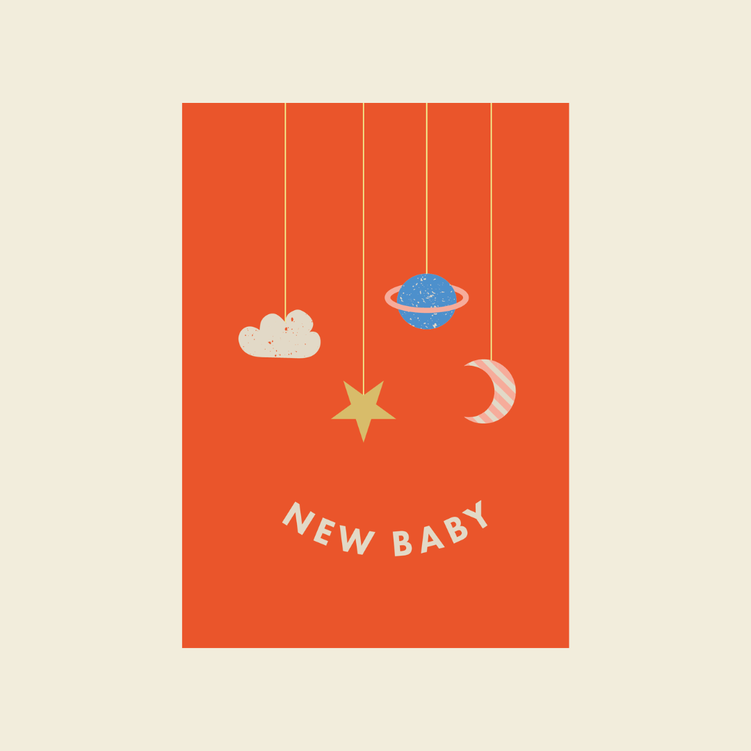 New Baby, A6 Greetings Card - HOOS