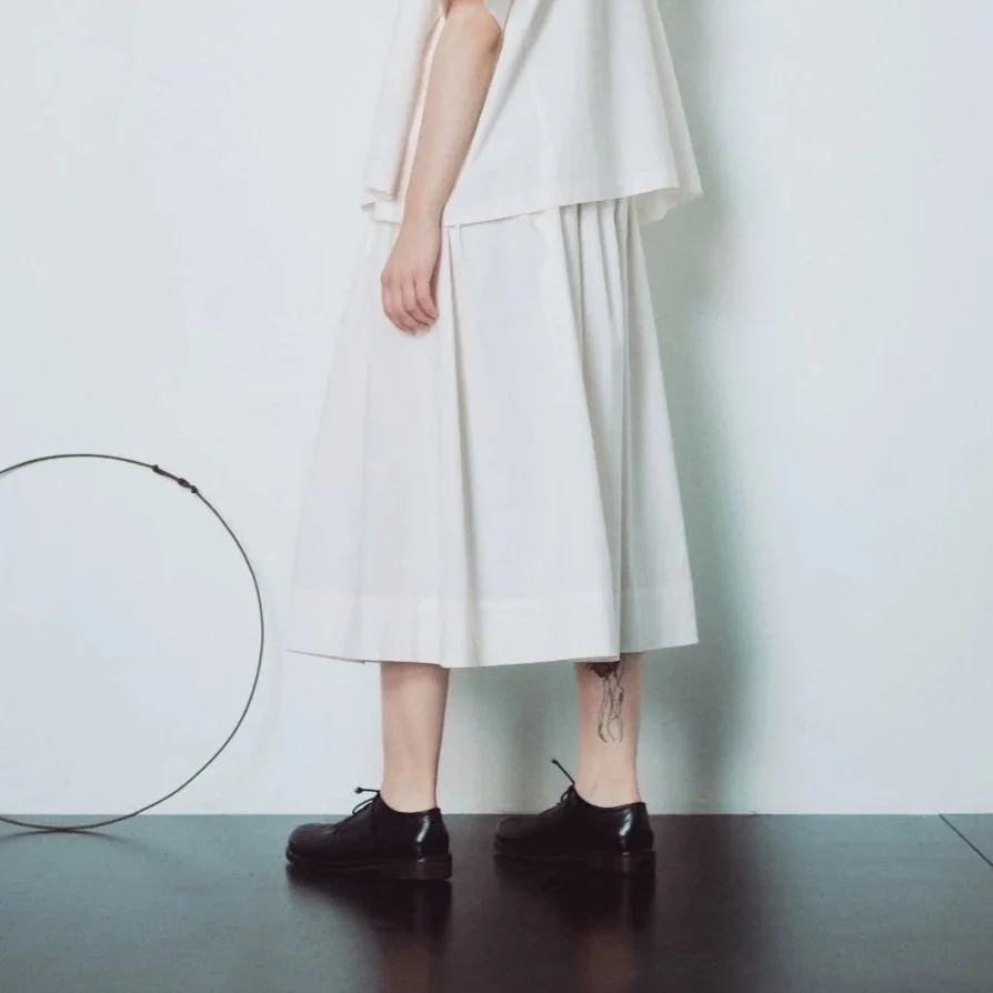 Muku SS26 - Cream Cotton Flowing Skirt