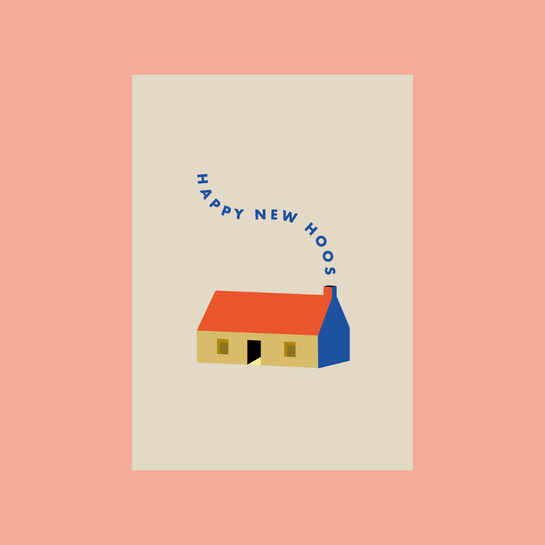 Happy New Hoos, A6 Greetings Card - HOOS
