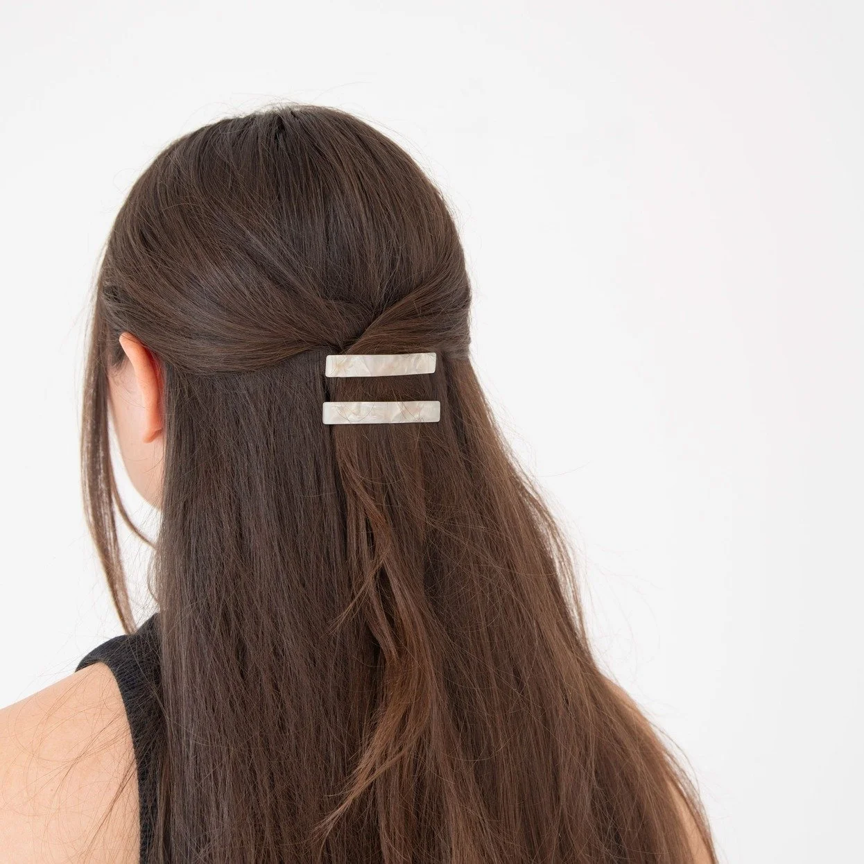 Pearly Marble Hair Slides - Pepper You