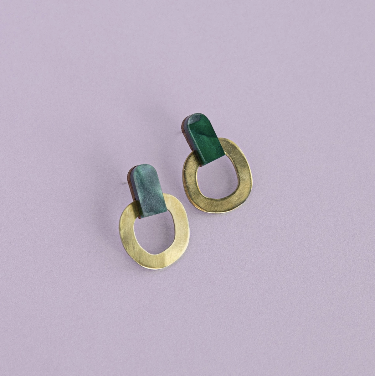 Around Brass Stud Earrings - Pepper You
