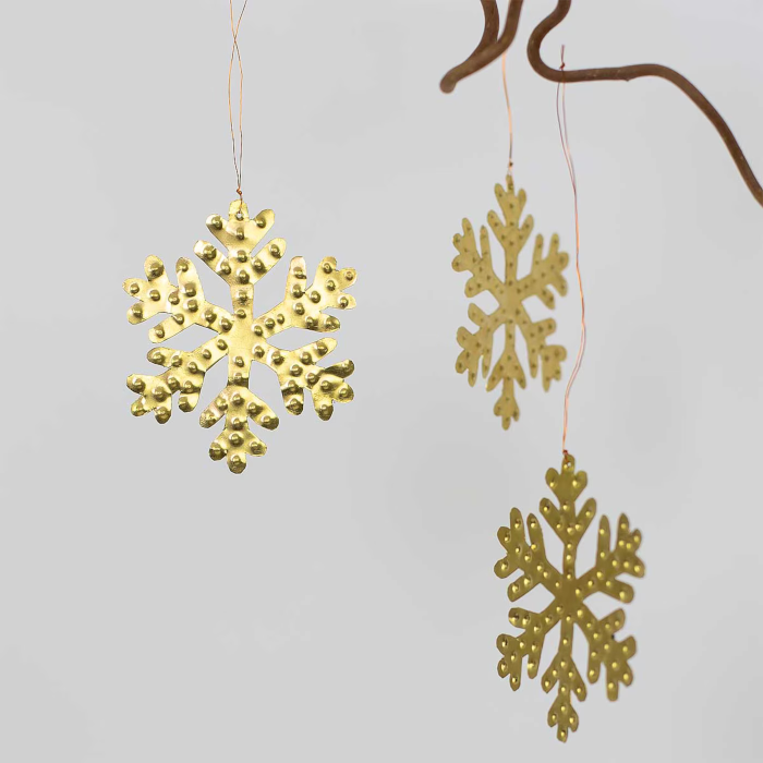 Brass Snowflake Decoration (Set of 2) - World of Craft