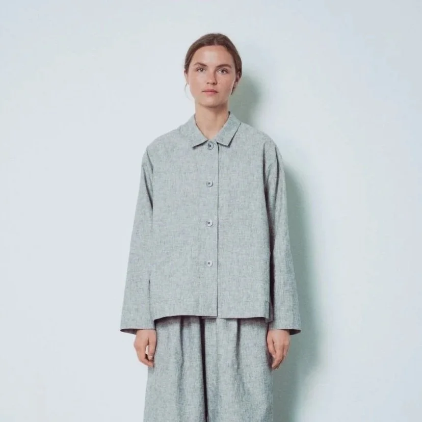 Muku SS26 - Light Grey Patterned Overshirt