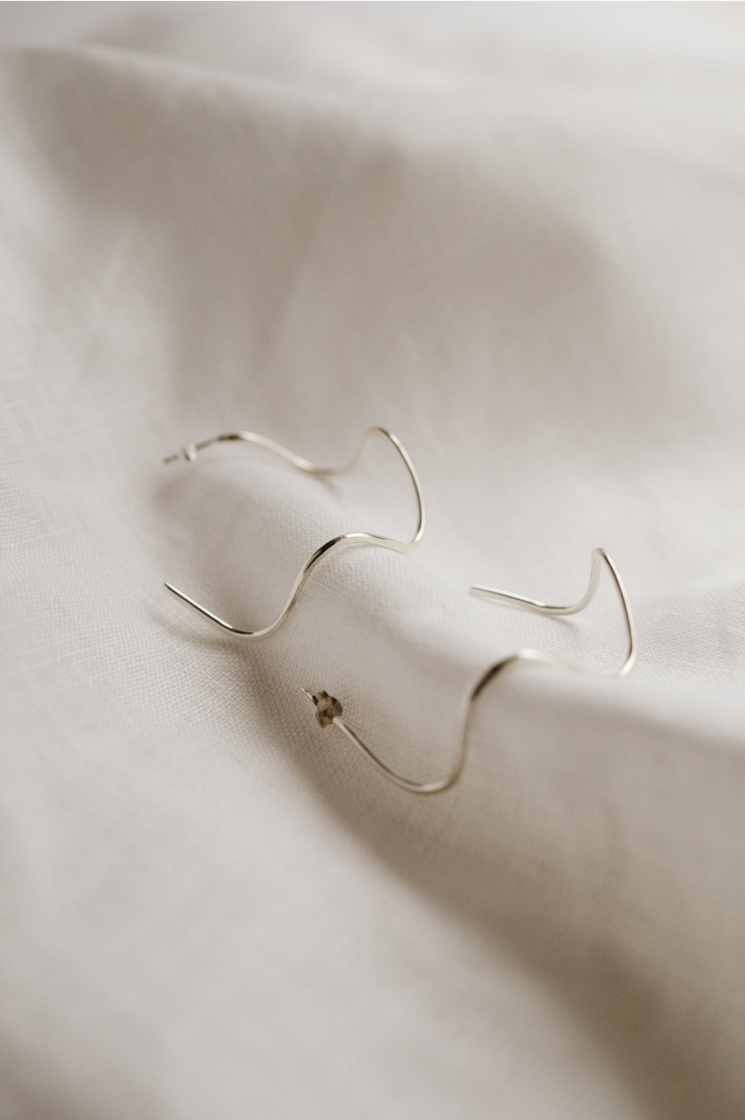 Wiggle Hammered Hoops - Studio Adorn